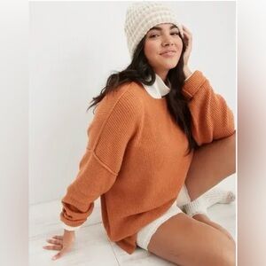 BOHO NWT Aerie Rust Knit Sweater